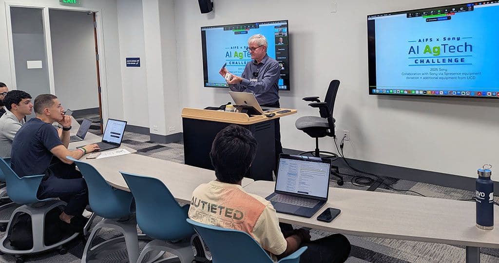 Steve Brown introducing students to the Sony Spresense